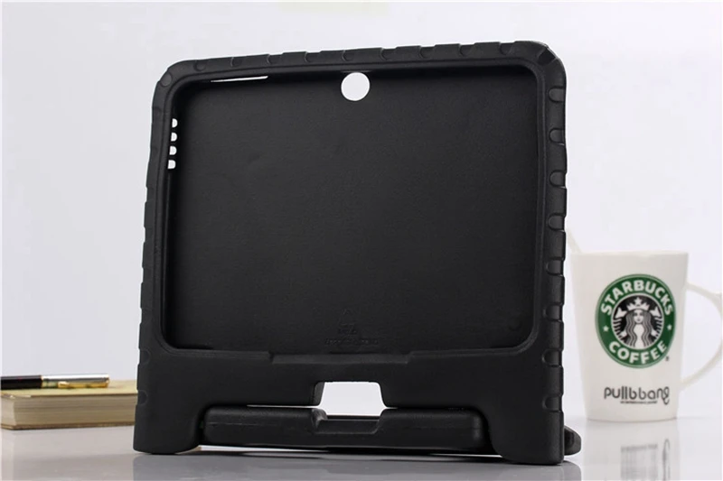 Чехол для Galaxy Tab 4 10,1 T530/T531/T535 ручной ударопрочный EVA чехол для всего тела детский силиконовый чехол - Цвет: Черный