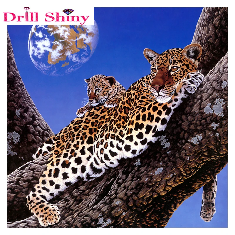 

5d diy diamond embroidery tree leopard diamond painting Cross Stitch full square drill Rhinestone mosaic decoration