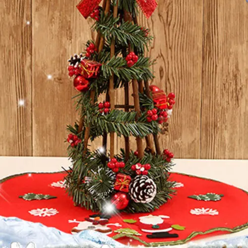 

Christmas Tree Skirt Felt Santa Claus Reindeer Xmas Party Tree Decor Round Skirt