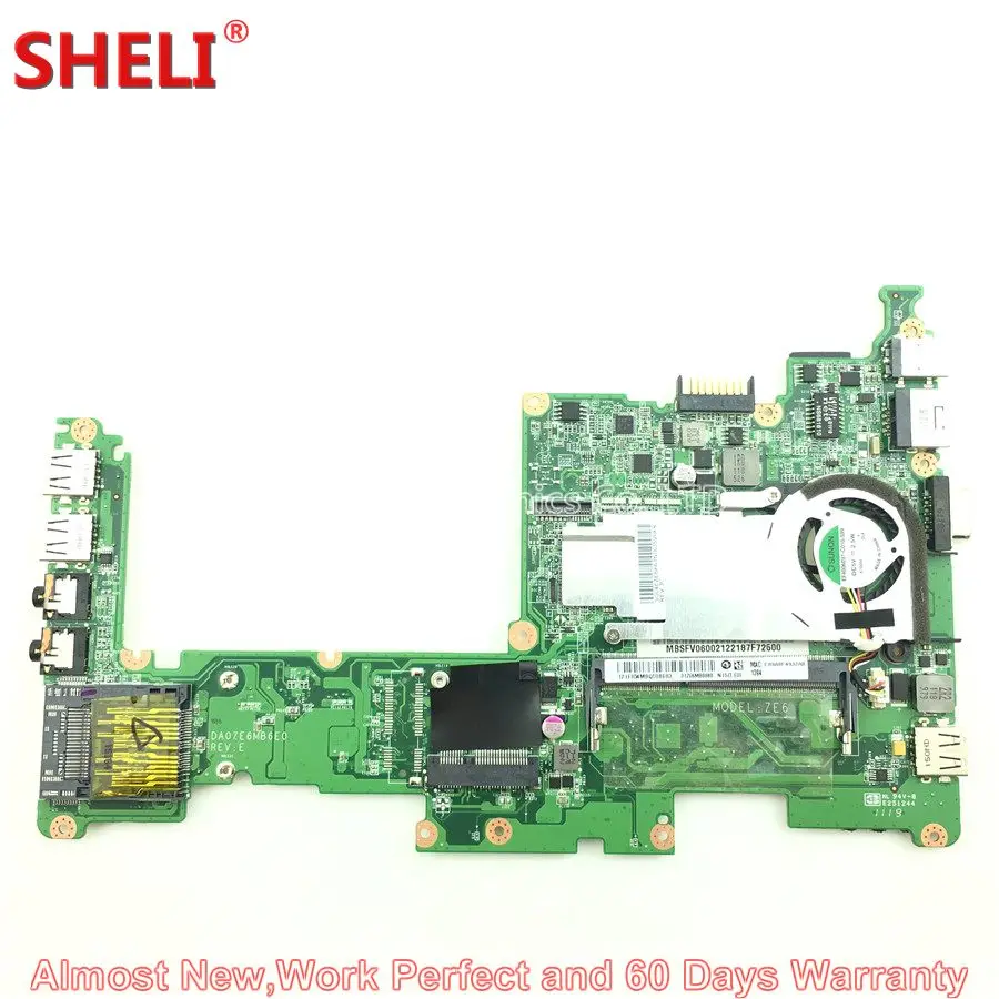 

SHELI MBSFV06002 MB.SFV06.002 Laptop Motherboard For Acer Aspire One D257 DA0ZE6MB6E0 ZE6 31ZE6MB0080 N570 1.66GHz Main Board
