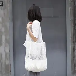 Женская модная полая сумка на плечо сто холщовых сумок Повседневная сумка Shoppin