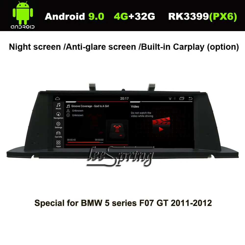 

10.25 inch IPS Screen Android 9.0 Car GPS Navigation for BMW 5 Series F07 GT(2013-2017 Original NBT or CIC option)