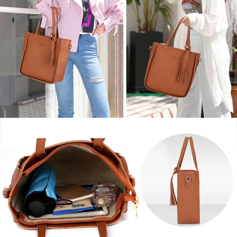 THINKTHENDO 4 шт. женская модная сумка сумки на плечо сумка-тоут кошелек сумка-мессенджер набор