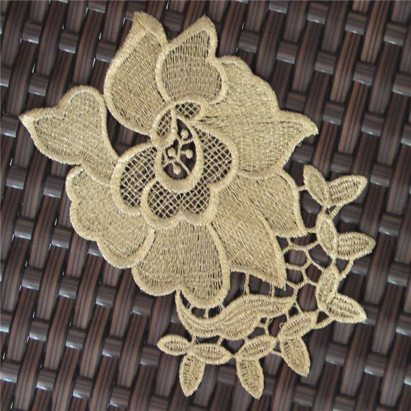 Gold Lace Fabric Patches Sewing Lace Trim patch Wedding Dress