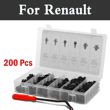 

200pcs Auto Push Pin Rivet Set Bonus Fastener Remover Rivets For Renault Captur Clio Rs V6 Duster Fluence Kadjar Koleos