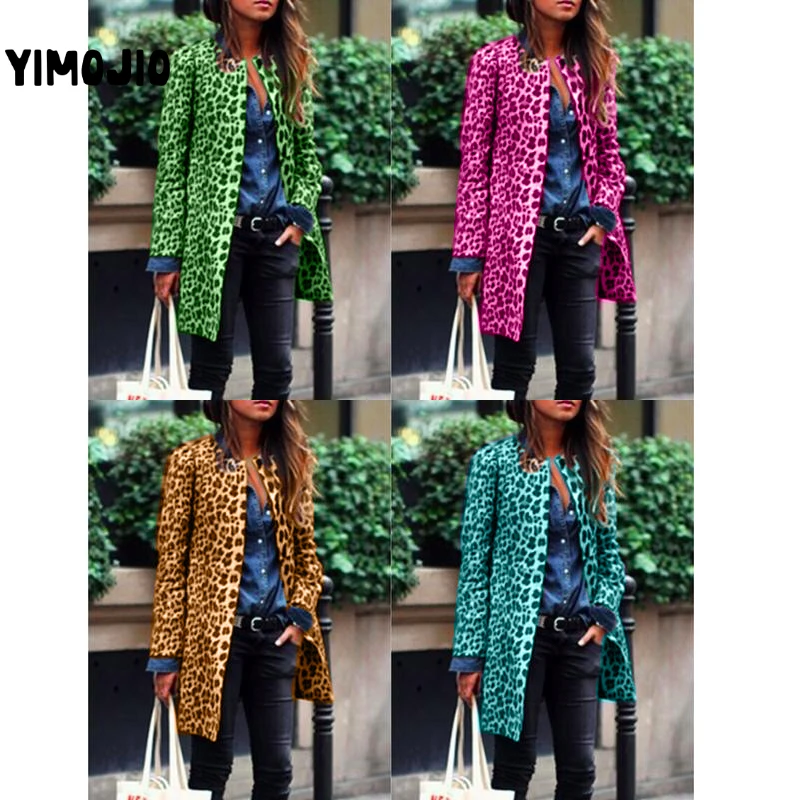Trench coat Long Trench Spring coat women Casual Slim Trench coat for women Elegant Outside X-long Skirt coat Streetwear Leopard
