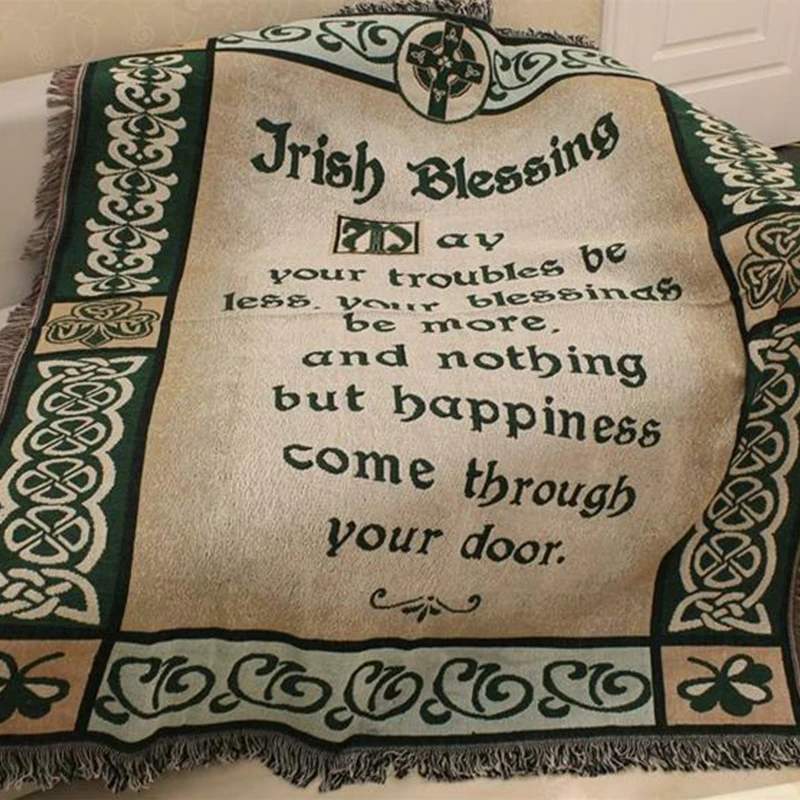 Высококачественная Европейская хлопковая Толстая мягкая прямоугольная кружевная скатерть с надписью bless word sofa одеяло для пикника ковер с вышивкой