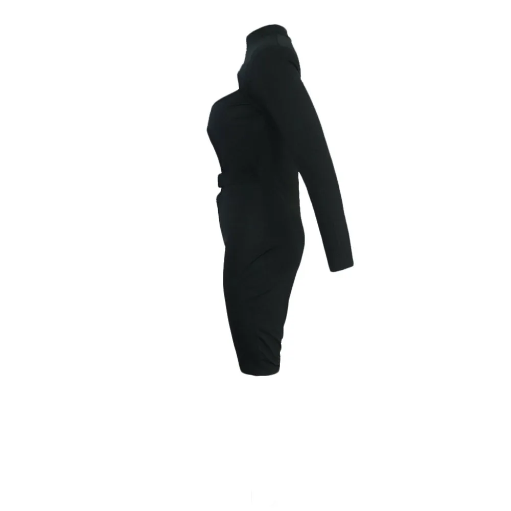 Европейский и американский женский трикотажный однотонный комбинезон с длинными рукавами для верховой езды одежда для ночного клуба