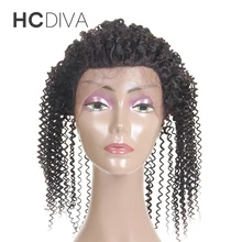 100% Brazilian 360 Lace Frontal Closure Kinky Curly Natural Color 8″ to 18″ Non Remy Human Hair Frontal with Baby Hair