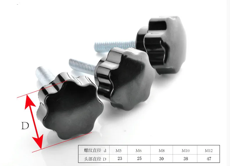 10 шт. M5 M6 M8 M10 Резьбовая Сливовая крепежная гайка ручка для резиновой пластиковой головки ручка винт промышленного оборудования