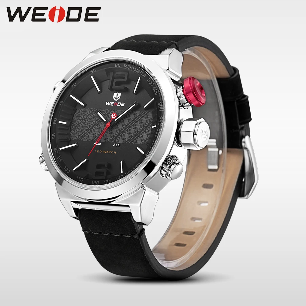 WEIDE Роскошные часы брендовые роскошные кожаные спортивные светодиодные мужские