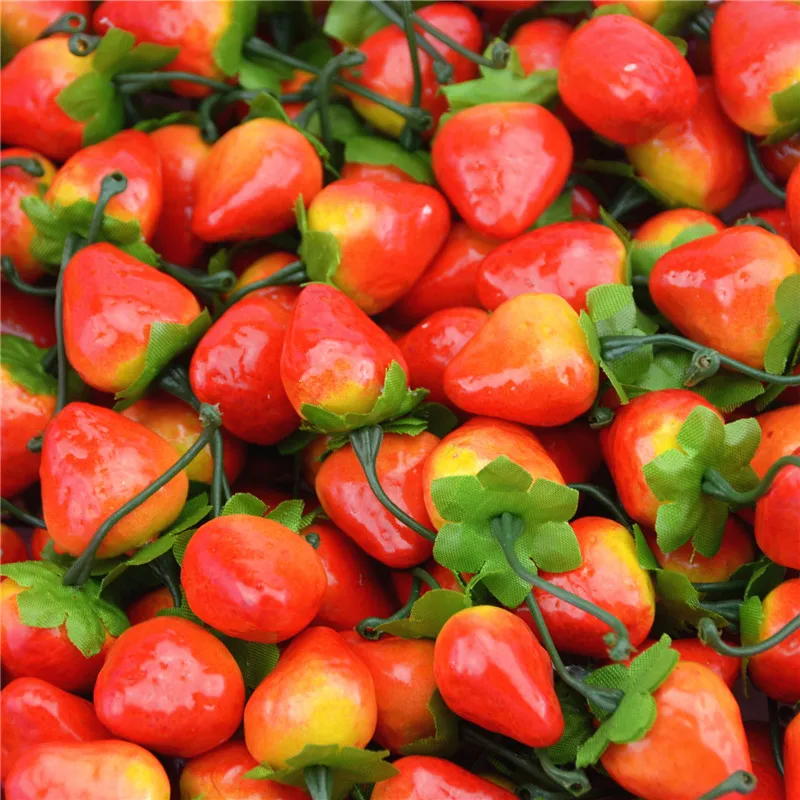 Artificial Fruits and Vegetables 10pcs/lot 3cm Mini Artificial Fruit Foam Strawberry For Home Wedding Party Garden Decoration artificial fruits and vegetables