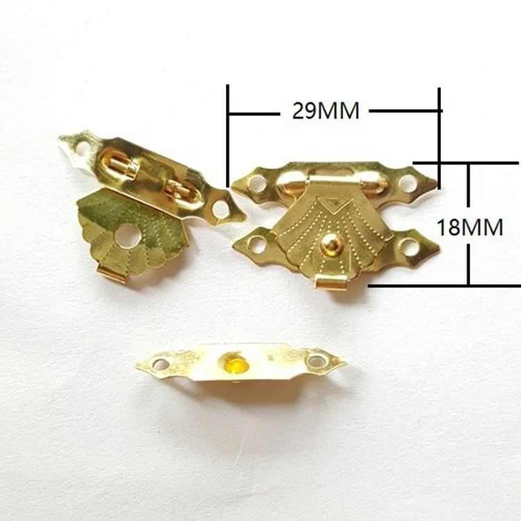 100 шт. 18*29 мм латунные Золотые Бронзовые защелки Засов застежка пряжка крюк небольшой аппаратный замок защелки ювелирные изделия деревянная коробка мебель ар-деко