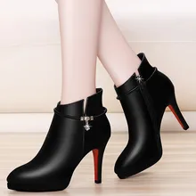 New Sexy Black High Heels Cow Leather Shoes Women Boots Female Pointed Toe Zip Boot Women Shoes Ankle Boot Size 34-39 YG-A0033 цена New Sexy Black High Heels Cow Leather Shoes Women Boots Female Pointed Toe Zip Boot Women Shoes Ankle Boot Size 34-39 YG-A0033 цены онлайн