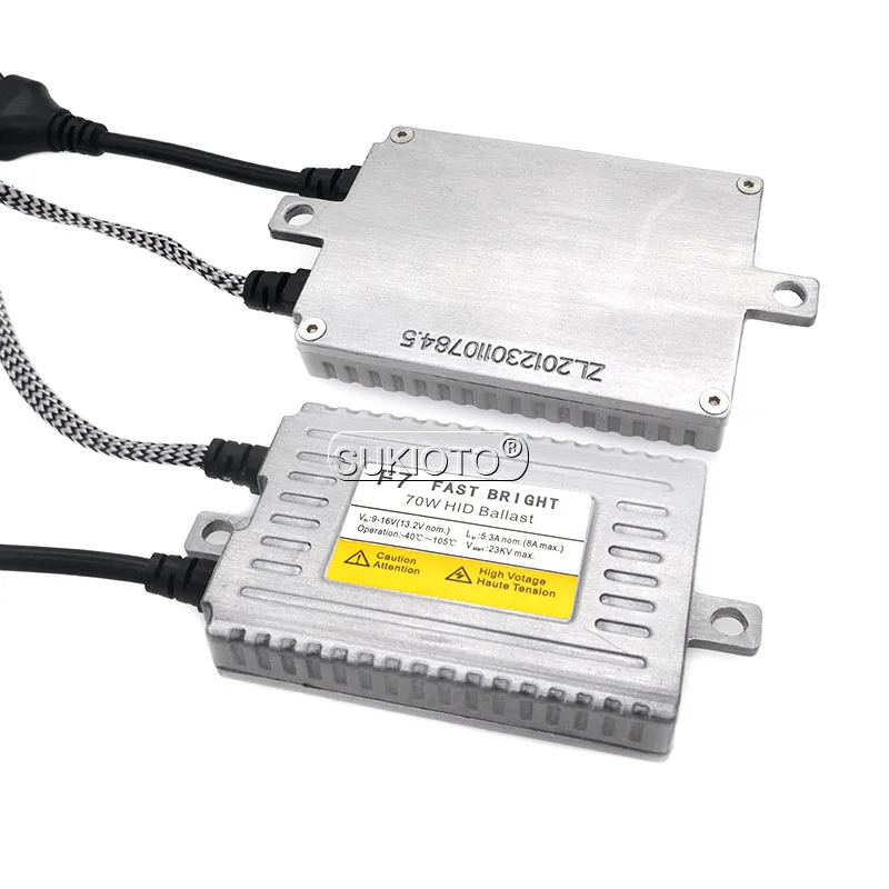 SUKIOTO AC 12V 70W Xenon HID Kit Xenon H7 H1 H3 H11 HB3 HB4 9012 D2H 5500K HID Bulb 70W DLT F7 Fast Bright Ballast Kit Xenon H7 (5)