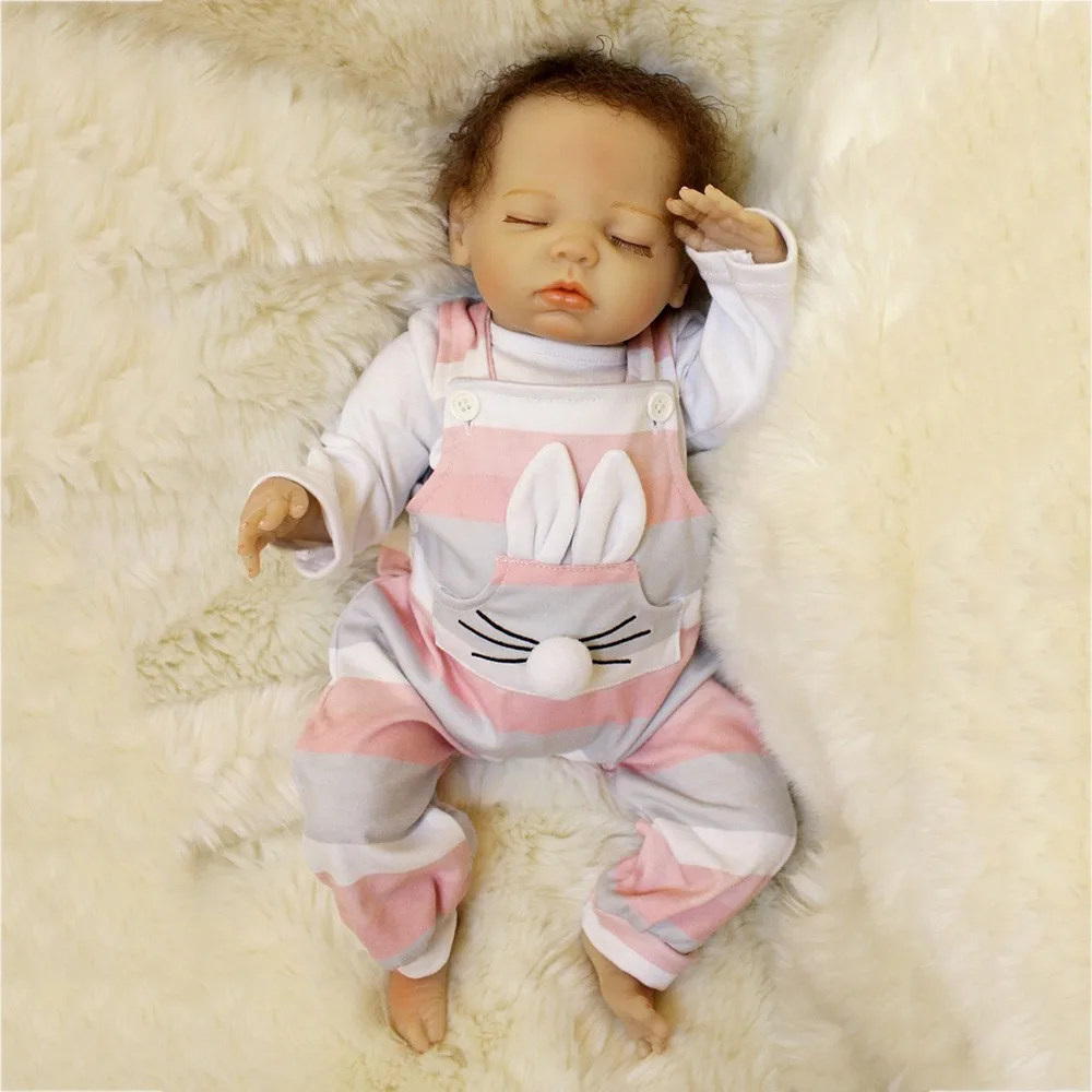 18inch Silicone Reborn Lifelike Sleeping Baby Doll Kids Playmate Gift for Girls Baby Alive Soft Toys for Bebe Reborn Toys