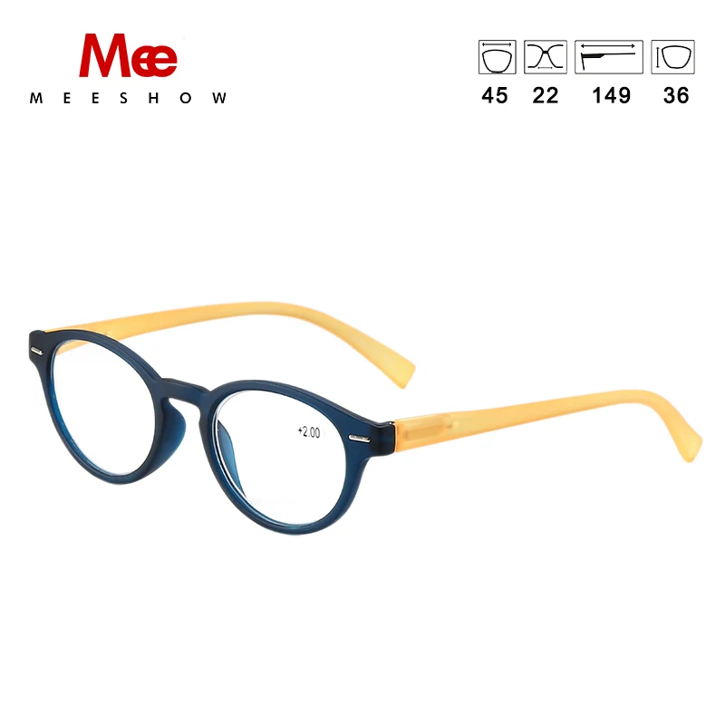 Meeshow, ретро очки для чтения, женские кошачьи очки с диоптриями, Ретро стиль, европейский стиль, качественные мужские очки для глаз+ 2,25+ 1,75+ 4,0 1330 - Цвет оправы: Blue