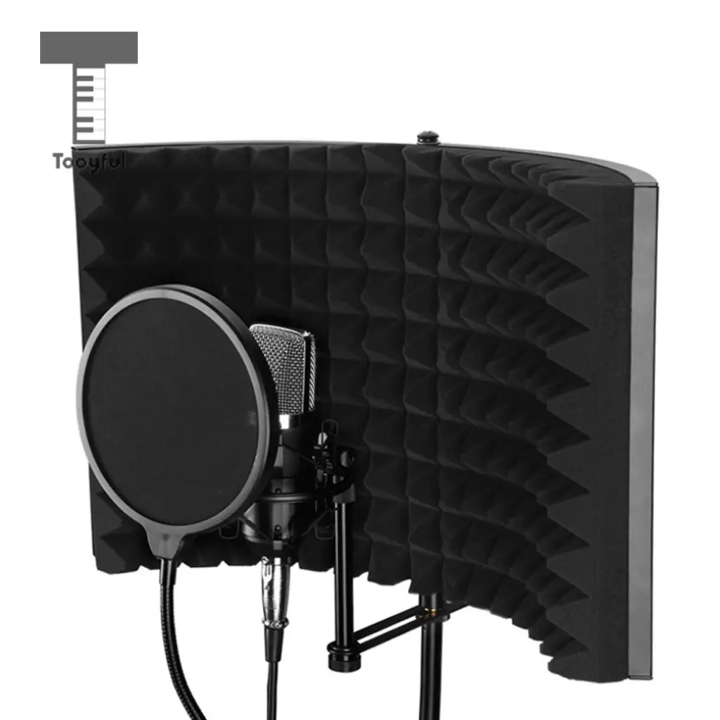 Foldable Microphone Isolation Shield Panel Studio Mic Sound Absorber Filter for Condenser Microphone Recording