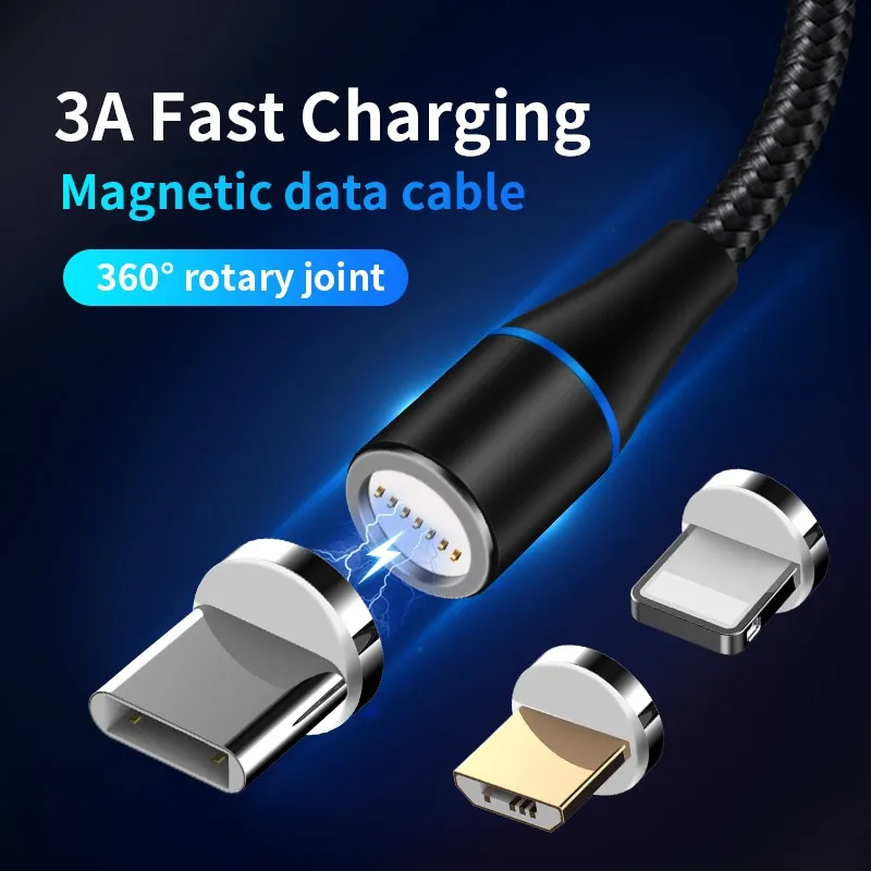 Магнитный Micro USB кабель для iPhone samsung type-c быстрая зарядная зарядка магнит Зарядное