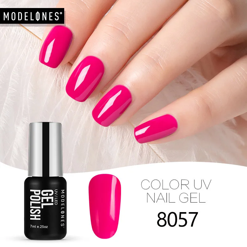 Modelones 7ML Pink Nail Gel Polish French Manicure Kit UV Gel Polish