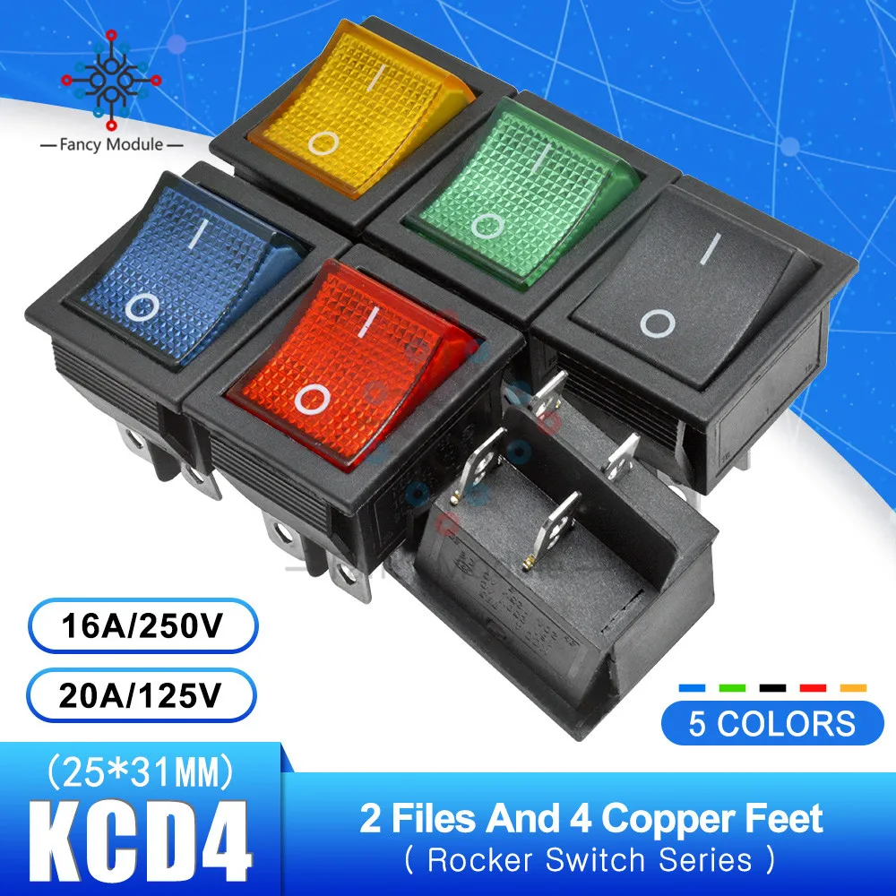 KCD4 25*31 мм 2 Позиции 4 контактный клавишный переключатель питания сенсорный