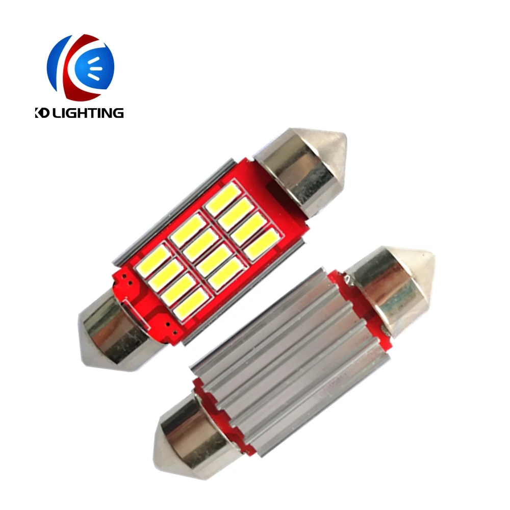 KD 100 шт. Автомобильные светодиодные лампы FT Festoon 3014 12SMD Canbus для чтения