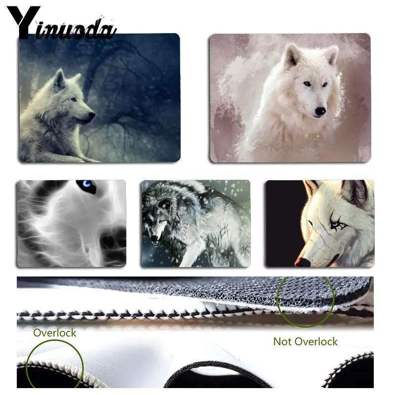 

Yinuoda White Wolf Gamer Speed Mice Retail Small Rubber Mousepad Size for Size for 180x220x2mm and 250x290x2mm Small Mousepad