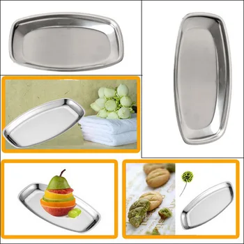 

Stainless Steel Mirror Plane Rectangle Towel Handkerchief Dish Stand Holder Home Storage Pan Kitchen Storage & Organization