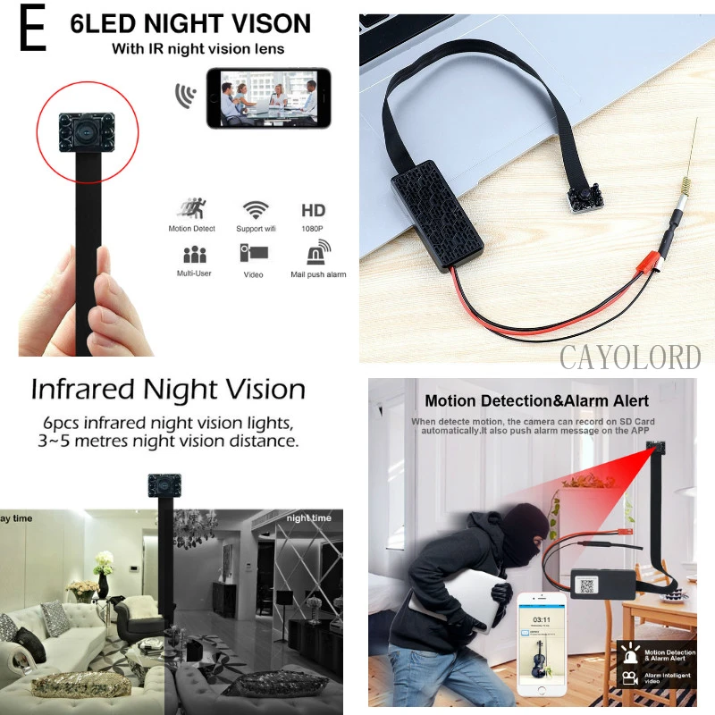 HD 1080 P Mini Macchina Fotografica del IP di WIFI Flessibile Video Audio Recorder Motion Detection