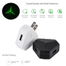 Зарядное устройство для мобильных телефонов, адаптер переменного тока, США, вилка 2,1 А, быстрая зарядка, светодиодный USB, 2 порта, настенный, для дома, для samsung Galaxy/для iPhone A20