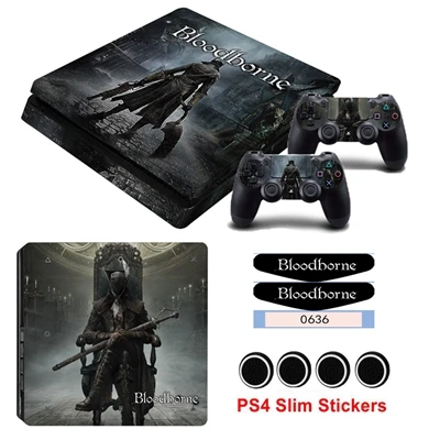 Светодиодный светильник бар кожа игра Bloodborne Кожа Наклейка для Playstation 4 Slim PS4 Slim консоль наклейки и 2 контроллера наклейки и крышки - Цвет: YSP4S-1067