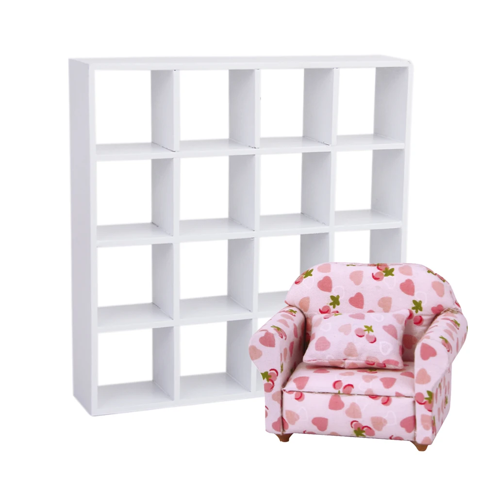 1/12 Scale Dollhouse Miniature Furniture 4-layer Living Room Wooden Display Shelf Model Decro Settling Book