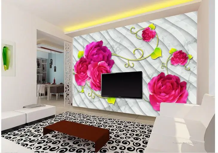 

custom 3d wallpaper Rose three-dimensional marble backdrop mural 3d wallpaper wall mural photo wallpaper