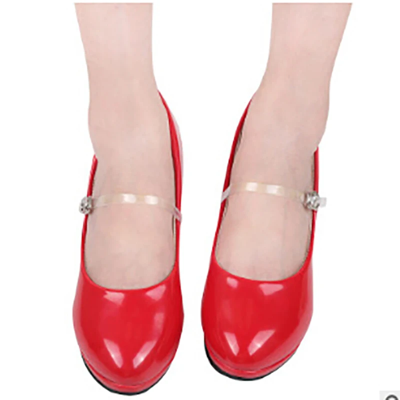 2 шт прозрачные невидимые женские туфли на высоком каблуке из ТПУ с ремешком на лодыжке