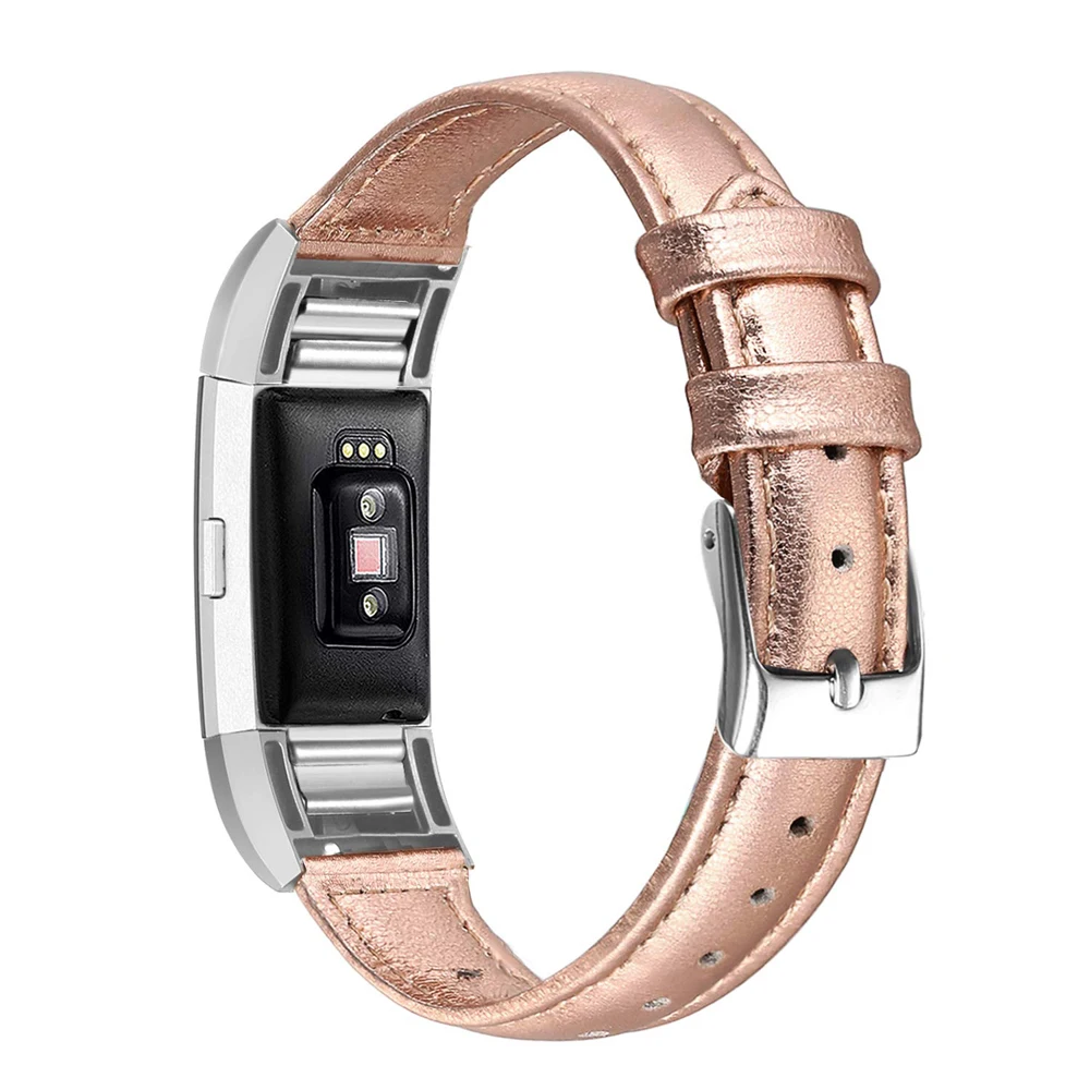 

Luxury Rose Gold Band For Fitbit Charge 2 Leather Watch Band Wrist Strap For Fit bit Charge 2 Bracelet Replacement Small Large