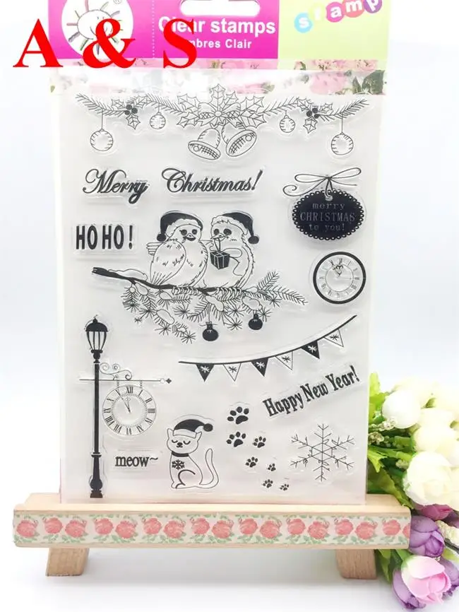 

Happy new year winter Clear Transparent Stamp DIY Scrapbook Card Making Christmas Decoration outing excursion