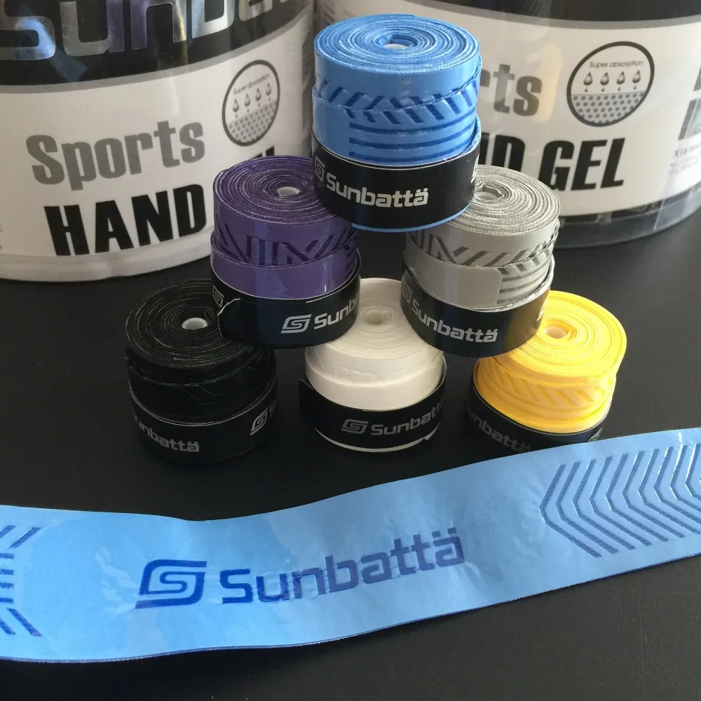 Powerti 10 шт./лот 0.6 мм отлично Липкий Overgrip ПУ абсорбент сцепление Sunbatta1309tennis/бадминтон про сцепление