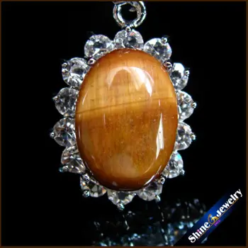 

Crystal Jewelry Fashion African Yellow Tiger's Eye Statement Necklace Cute Collares Necklace & Pendants Fine Jewerly FS187