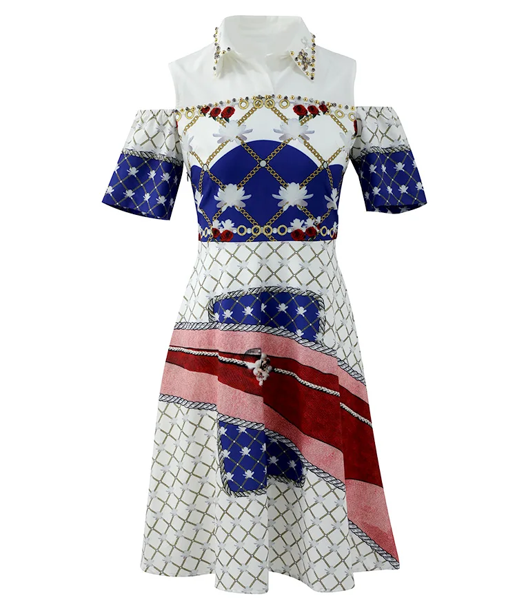 Delocah женское весенне-летнее винтажное платье для подиума, модное платье с коротким рукавом, украшенное бисером, с поясом, элегантное клетчатое платье миди с принтом