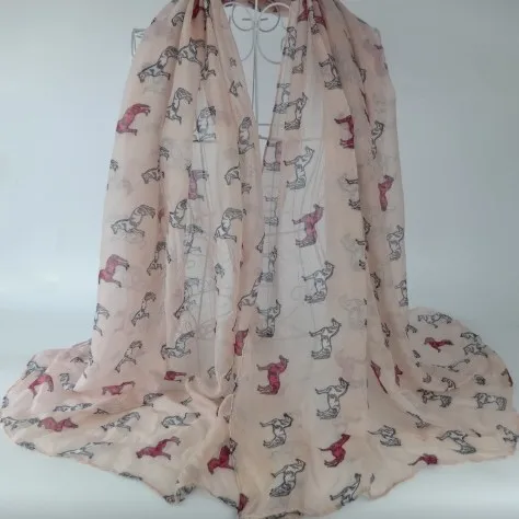 Характер лошадь печати шарф длинный Для женщин шаль вискоза Обёрточная бумага дамы Шарфы для женщин мусульманский хиджаб