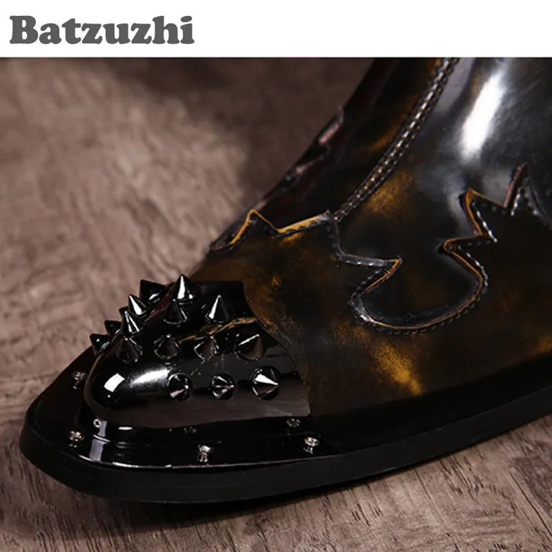 Cool Personalidade Couro Sapatos A Picture Cavaleiro De Cowboy Botas Homem 46 Moto Eu38 O Homem Super Rock Para Couro Do Batzuzhi As q5AnWwtTE