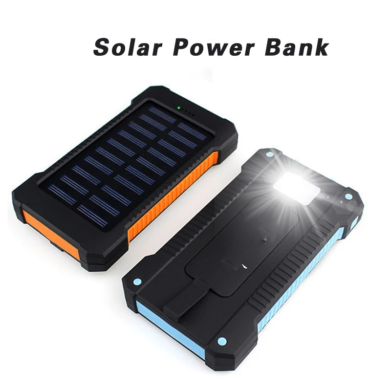 Portable USB Solar Power Bank 20000 mah External Battery DUAL Ports Power Bank 20000mAh Charger Mobile Charger For xiaomi