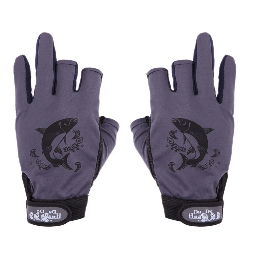 1 Pair 3 Half Finger Fishing Gloves Skidproof Resistant Half Finger Cycling Fishing Anti Slip Tool