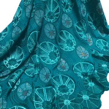 

Teal Green Nigerian Lace Fabric 2019 Embroidery African Cotton Fabric New Swiss Voile Cotton In Switzerland With Stones RG224