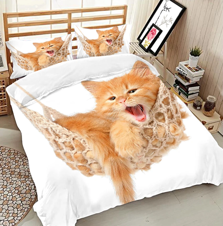 California king Luxury cat bedding set 3D bedding sets ...
