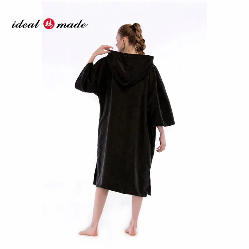 SPORTFUN черный цвет махровые полотенца стиль для женщин Бикини Cover Up бикини с длинным рукавом Купальники для малышек