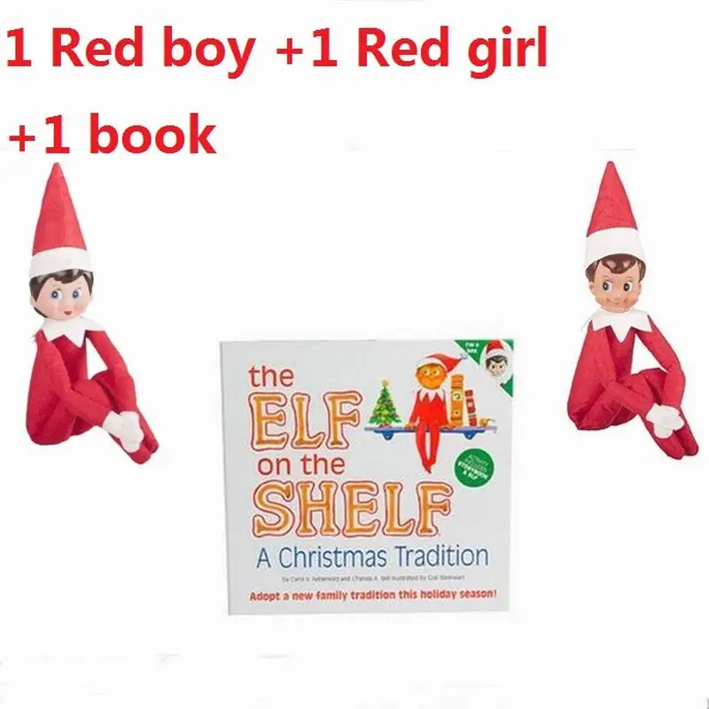 

Doll Elf Plush Toys Red Boy Red Girl With Soft Book Doll Elf On The Shelf Christmas Toys For Kid Children Toy