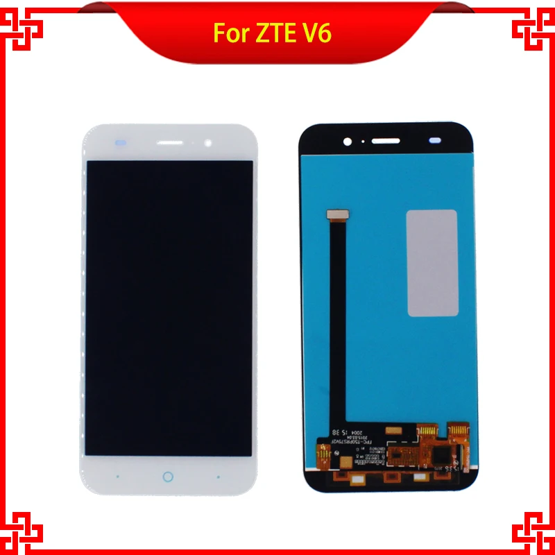 5'' LCD White Full Display Touch Screen Digitizer Assembly Replacement For ZTE Blade X7 D6 V6 Z7 Free Shipping Mobile Phone LCDs