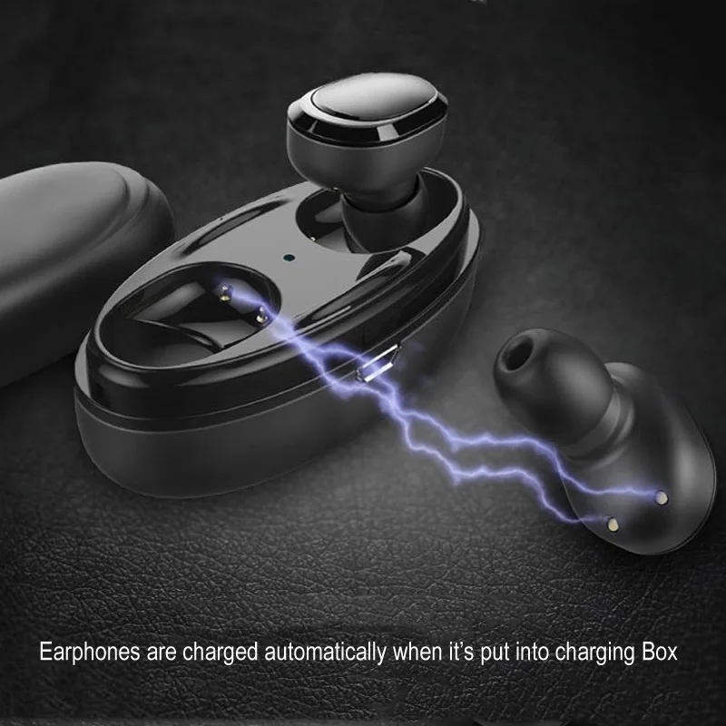 NVAHVA TWS Bluetooth  V4.1 Earbuds Wireless Earphones Bluetooth Headsets With Charging Case Hands-free For Phone TV PC Sports