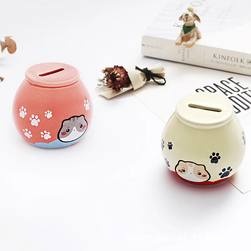 

Cartoon Decorative Lucky Cat Savings Tank Zakka Handicraft Saving Pot Room Decoration Accessories Cute Creative Home Decor Gift